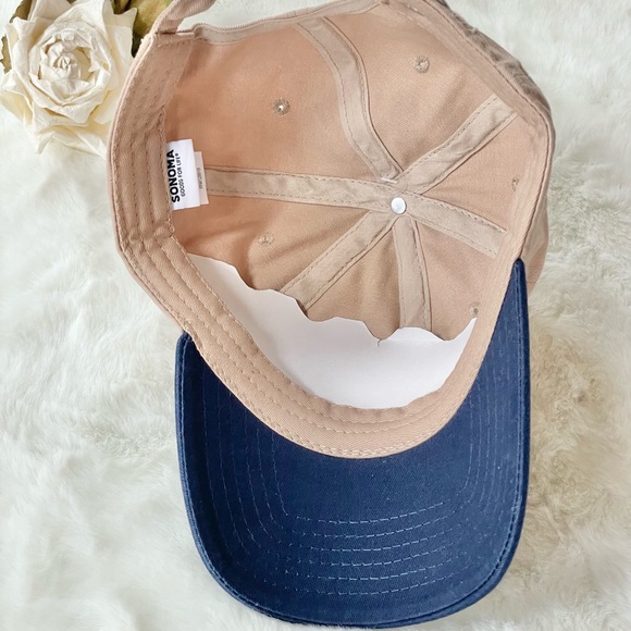 New with tags “TAKE ME TO THE LAKE!” HAT Tan with Navy bill. Sun and hat on logo - Picture 5 of 5